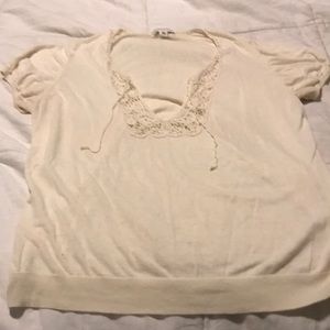 Banana Republic cream short sleeved sweater